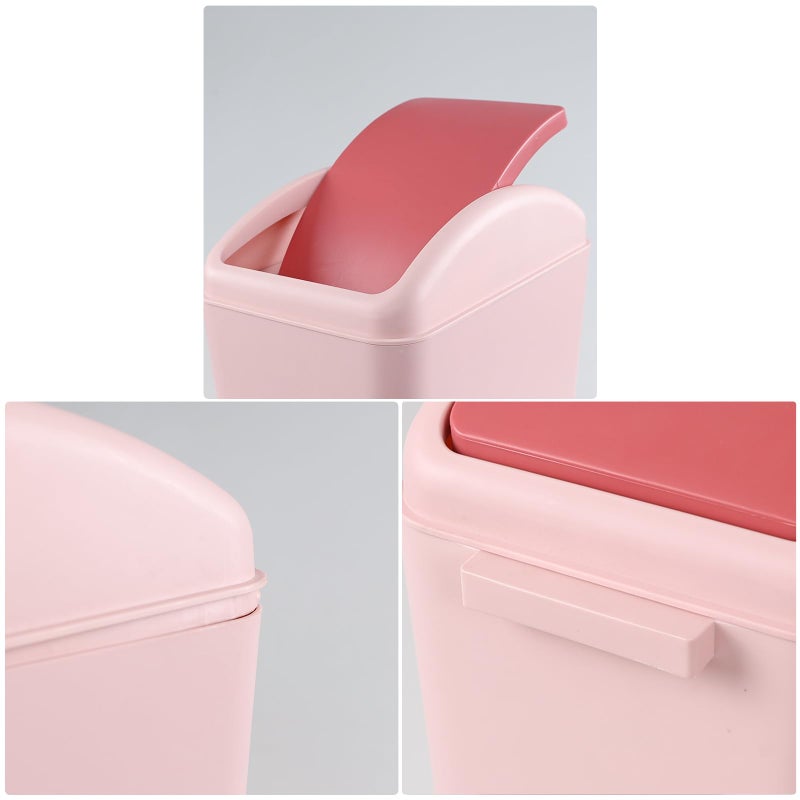 Nicesh 4.5 Gallon Trash Can with Swing Lid, Plastic Swing Top Trash Can (Pink) - Image 3